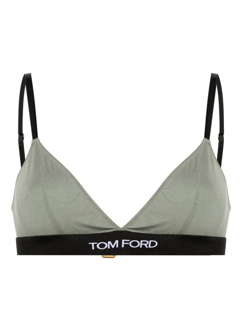 Green Signature Jersey Triangle Bra