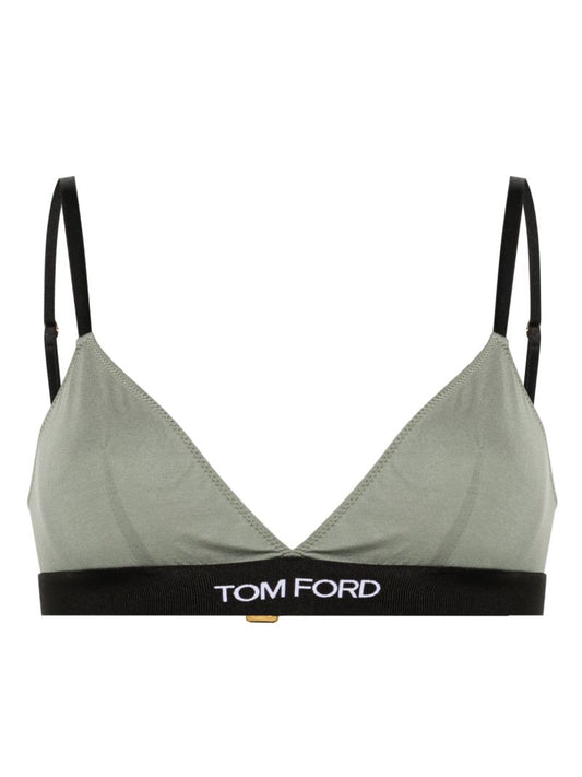 Green Signature Jersey Triangle Bra