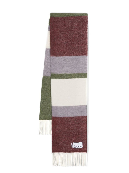 Multicolour Striped Fringed Scarf