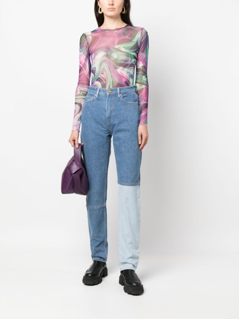 Blue Patchwork Organic Cotton Jeans