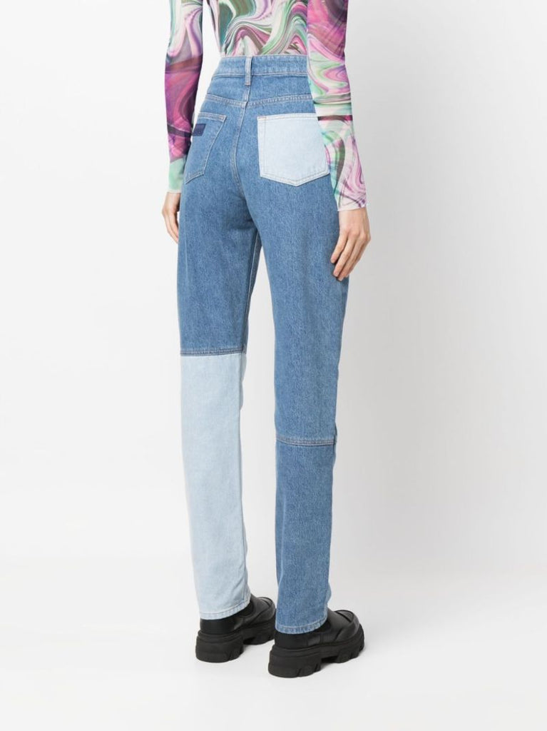 Blue Patchwork Organic Cotton Jeans
