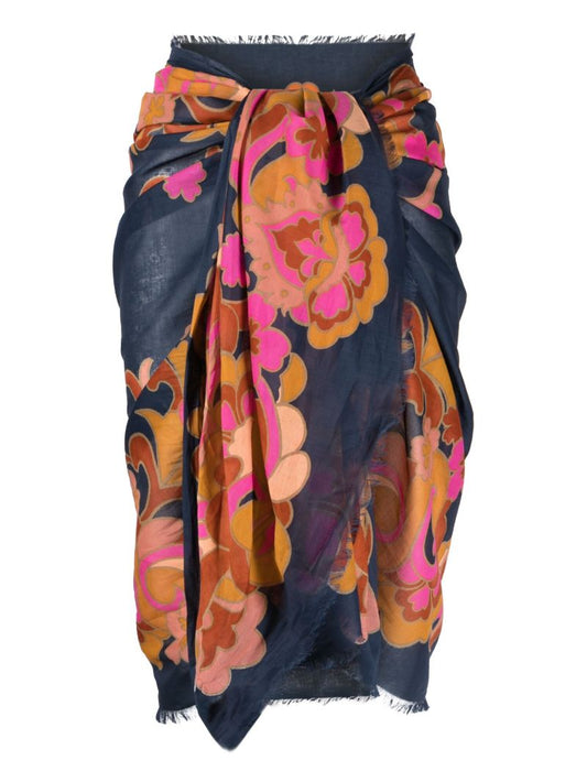 Blue Printed Cotton Pareo