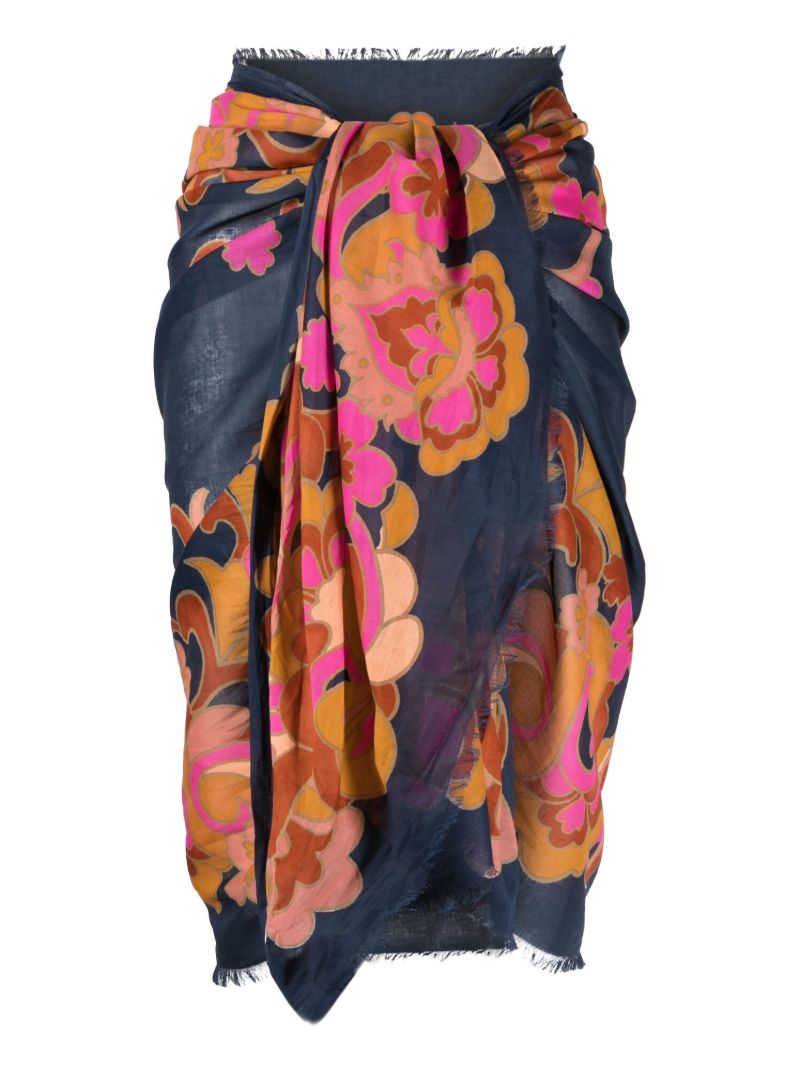 Blue Printed Cotton Pareo
