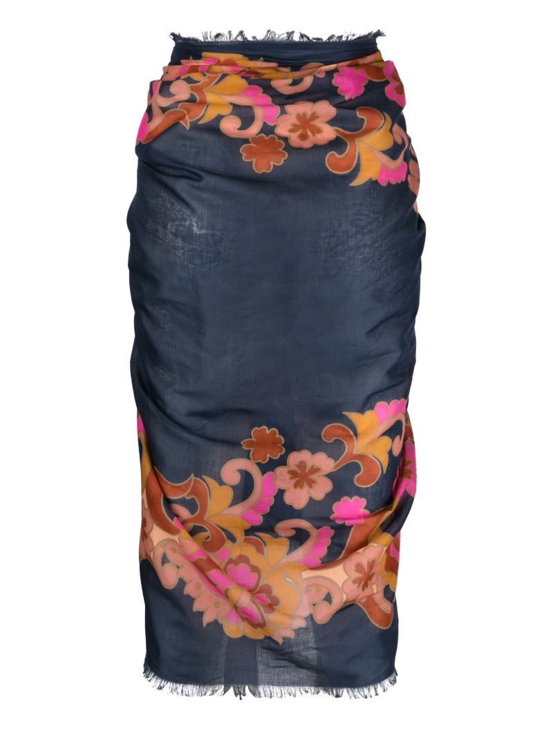 Blue Printed Cotton Pareo