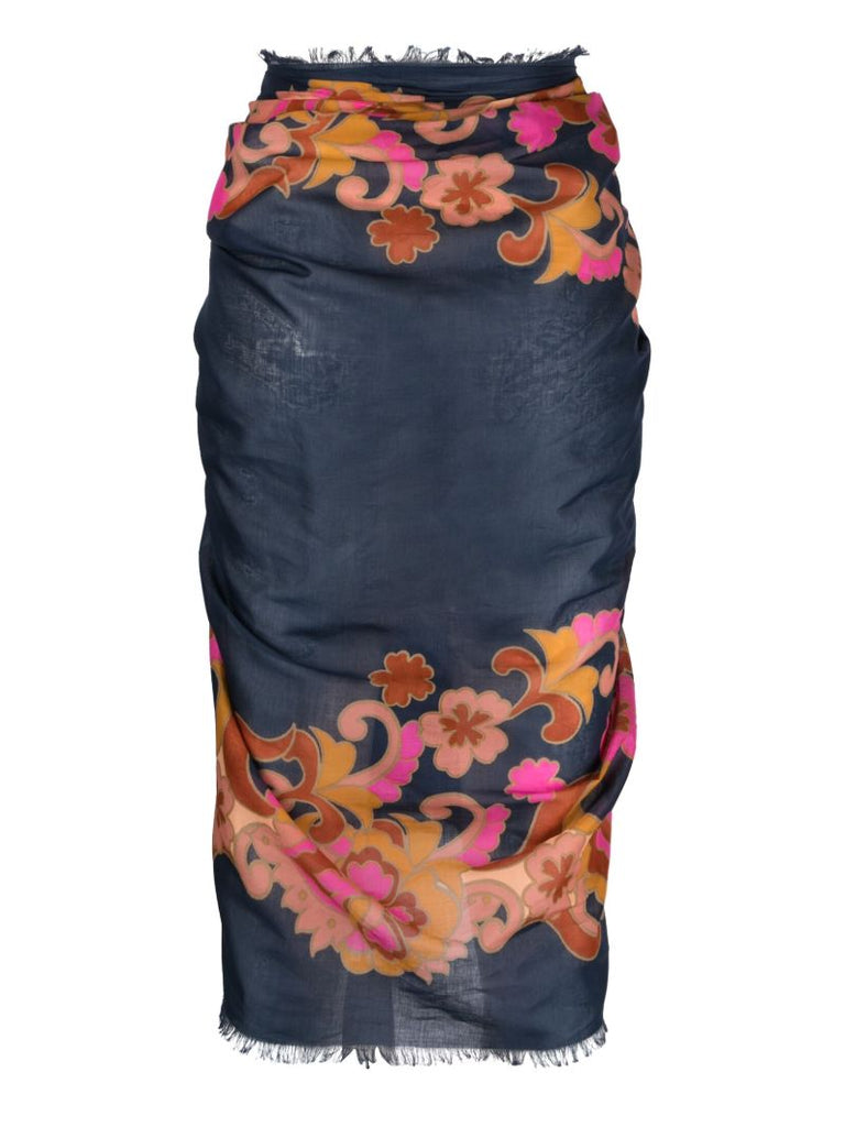 Blue Printed Cotton Pareo