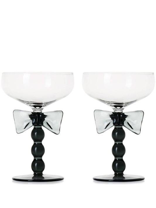 Black Bow Coupes Glasses Set