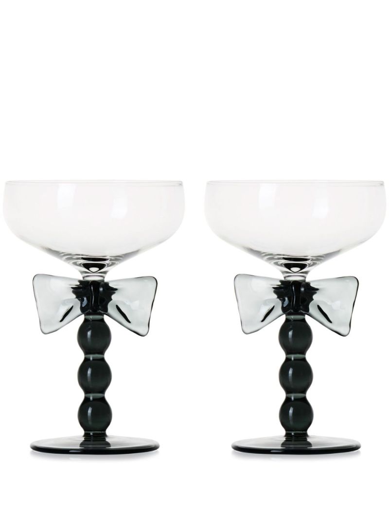 Black Bow Coupes Glasses Set