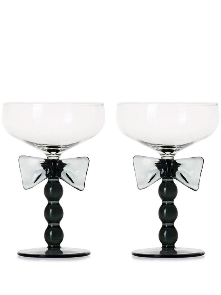 Black Bow Coupes Glasses Set