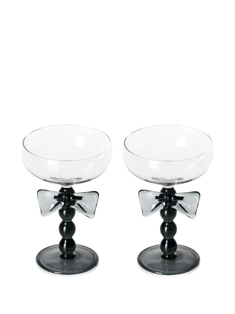 Black Bow Coupes Glasses Set