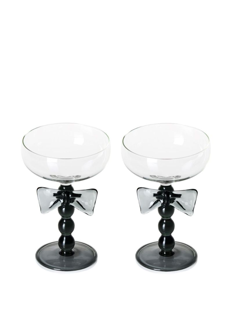 Black Bow Coupes Glasses Set