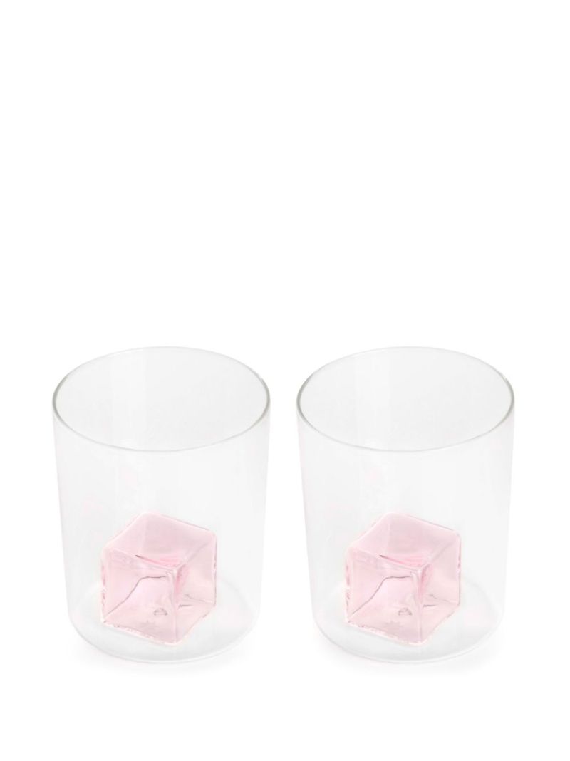 Clear Icecube Glass Goblet Set