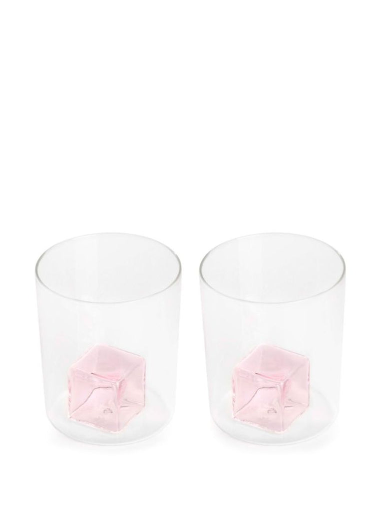 Clear Icecube Glass Goblet Set