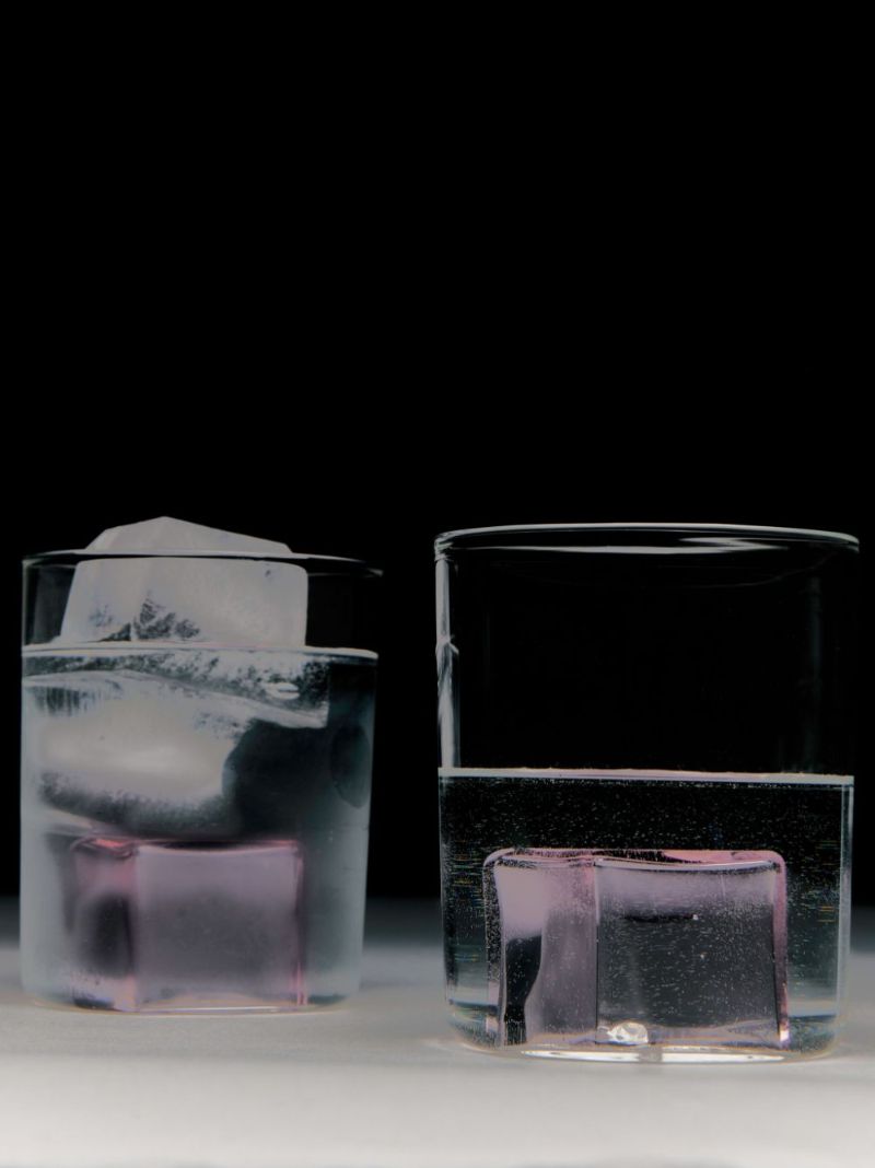Clear Icecube Glass Goblet Set