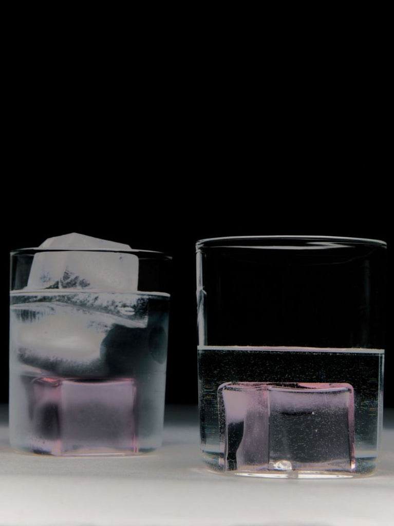 Clear Icecube Glass Goblet Set