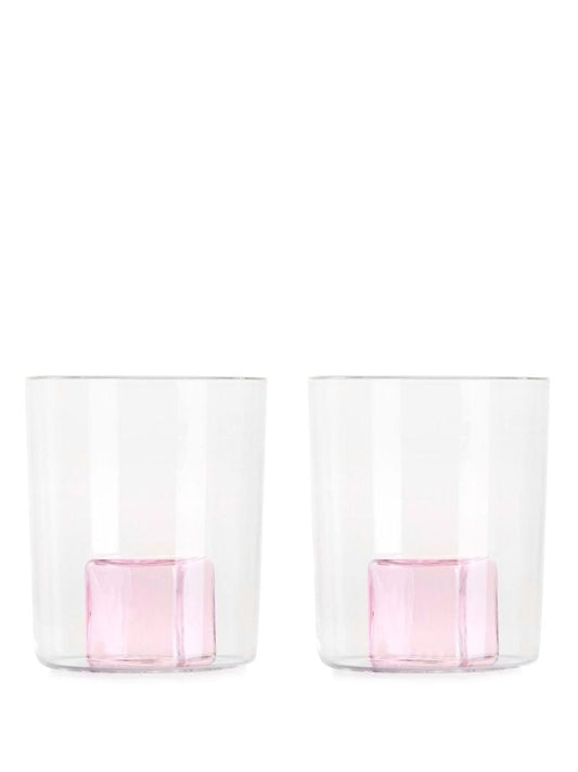 Clear Icecube Glass Goblet Set