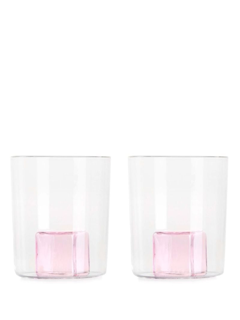 Clear Icecube Glass Goblet Set