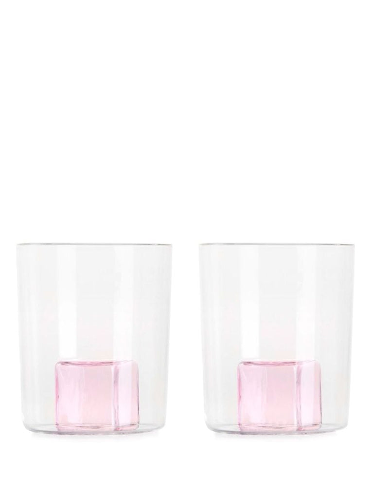 Clear Icecube Glass Goblet Set