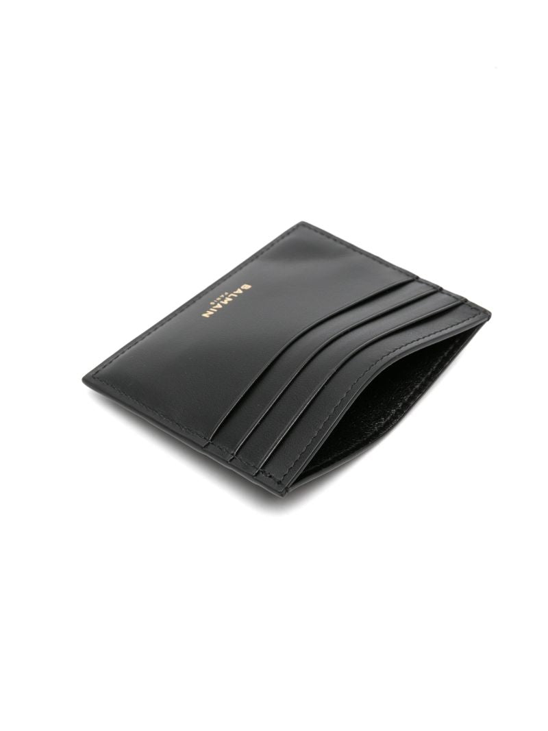 Black B Logo-plaque Leather Card Holder