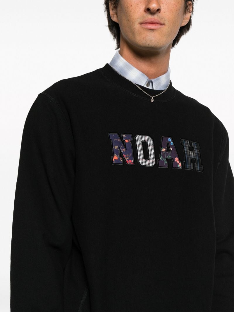 Black AppliquÃ_x0083_Â© Logo Cotton Sweatshirt