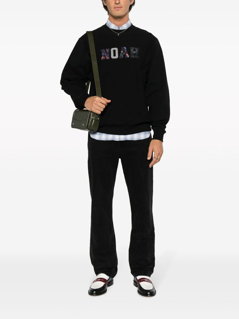Black AppliquÃ_x0083_Â© Logo Cotton Sweatshirt
