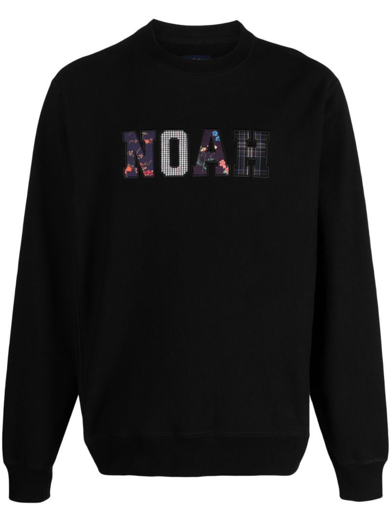Black AppliquÃ_x0083_Â© Logo Cotton Sweatshirt