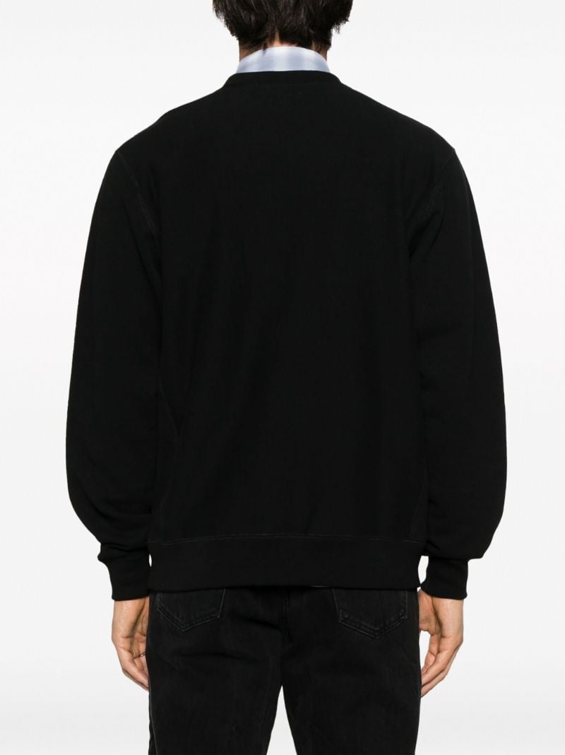 Black AppliquÃ_x0083_Â© Logo Cotton Sweatshirt