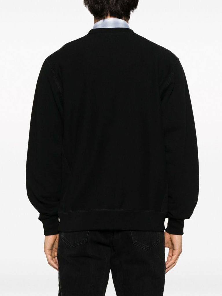 Black AppliquÃ_x0083_Â© Logo Cotton Sweatshirt