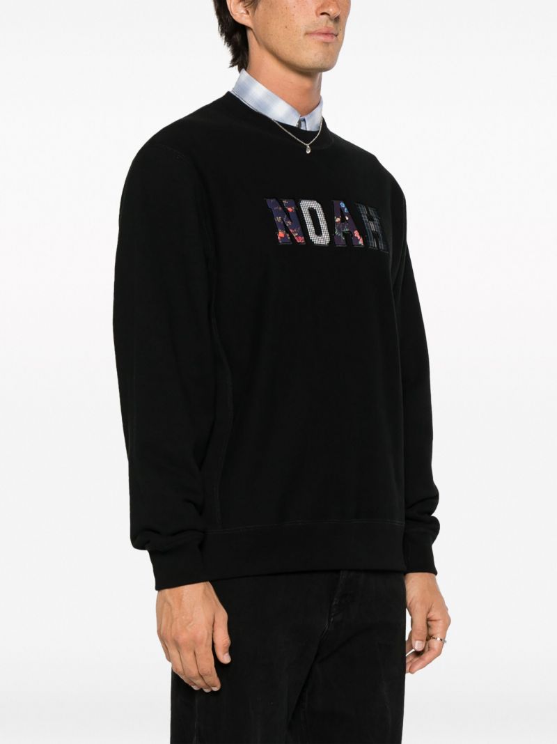Black AppliquÃ_x0083_Â© Logo Cotton Sweatshirt