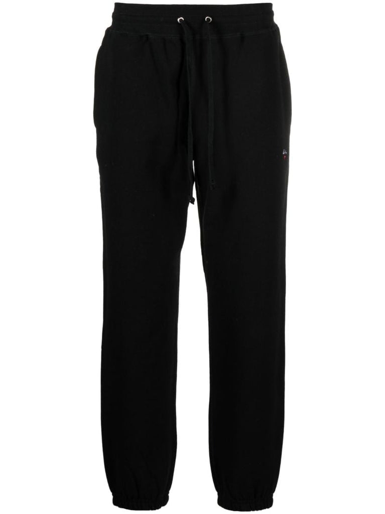 Black Logo-embroidered Cotton Track Pants