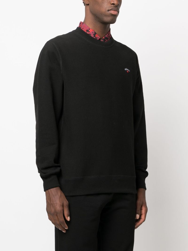 Black Logo-embroidered Cotton Sweatshirt