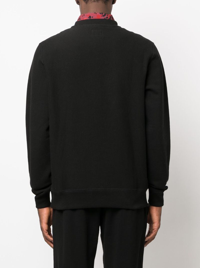 Black Logo-embroidered Cotton Sweatshirt