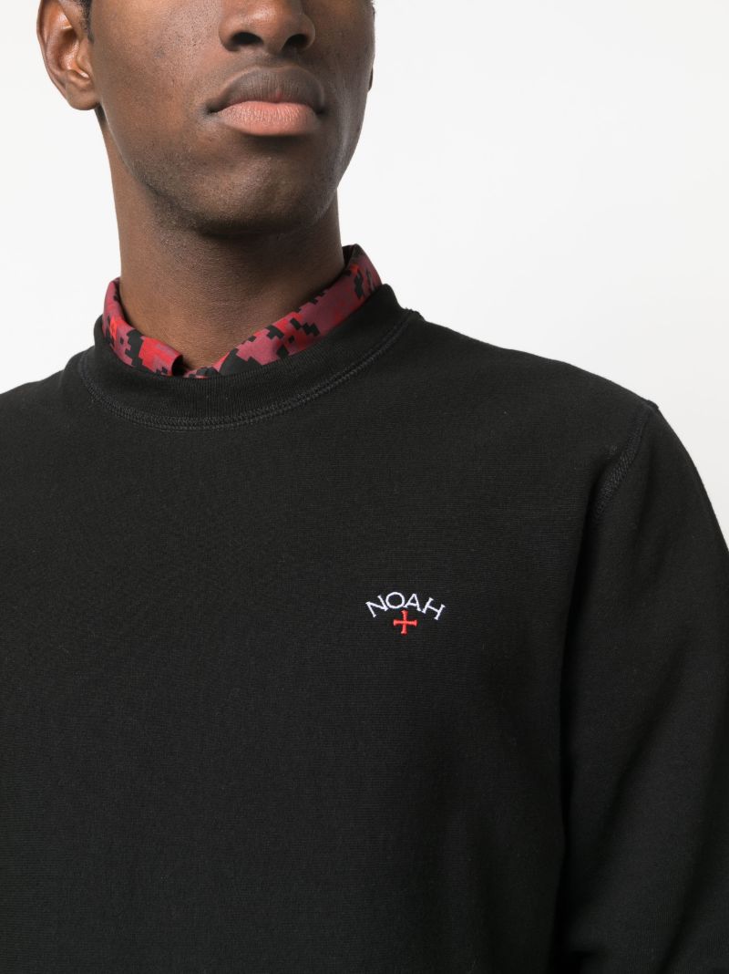 Black Logo-embroidered Cotton Sweatshirt