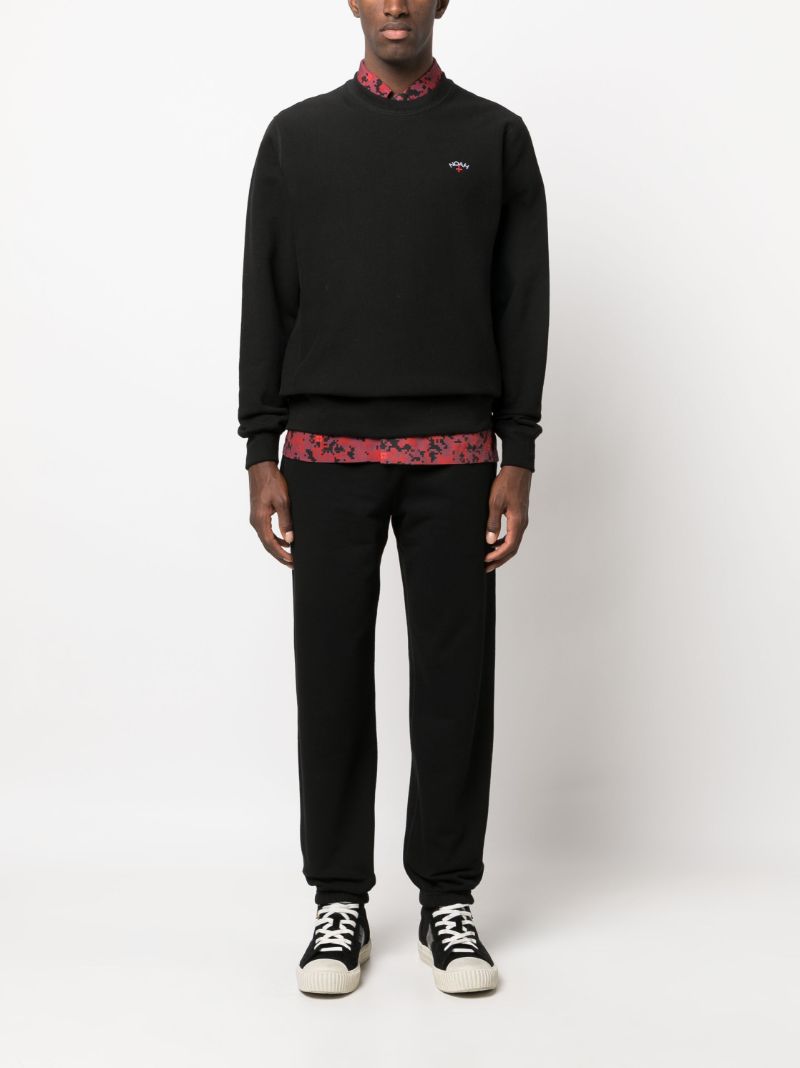 Black Logo-embroidered Cotton Sweatshirt