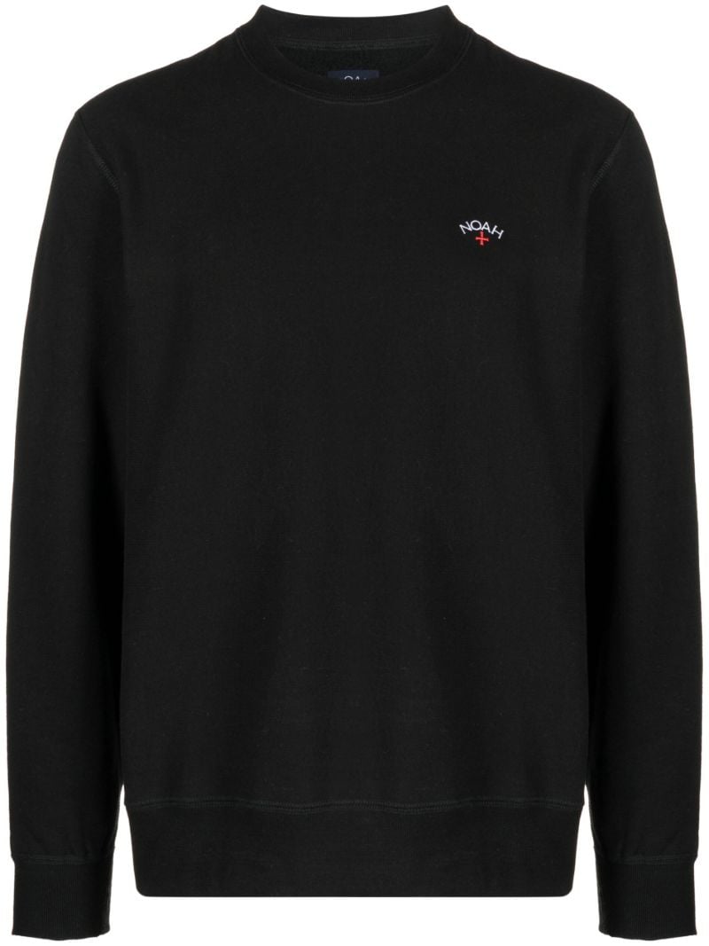 Black Logo-embroidered Cotton Sweatshirt