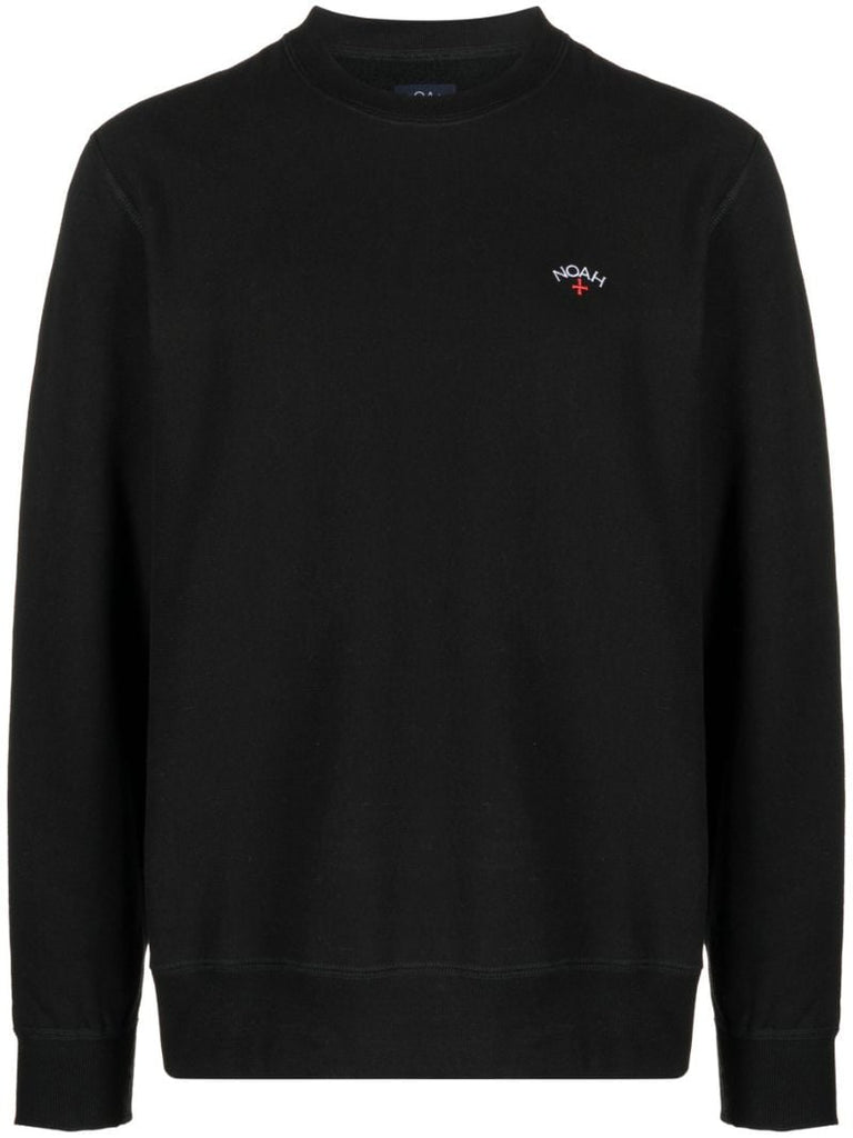 Black Logo-embroidered Cotton Sweatshirt