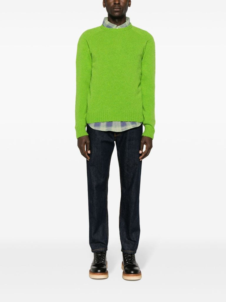 Green Shetland Wool Sweater