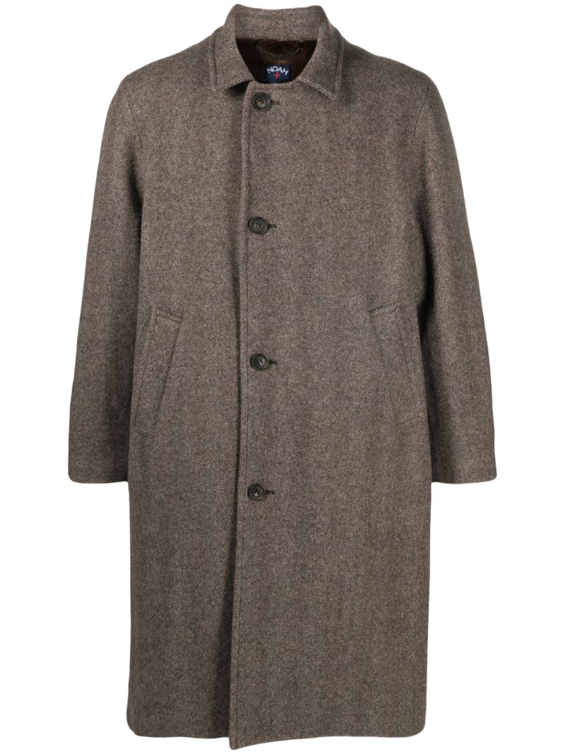 Brown Single Breasted Wool Coat