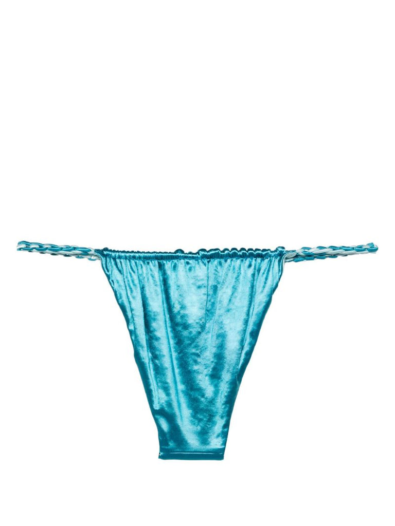 Blue Metallic Braided Bikini Bottom