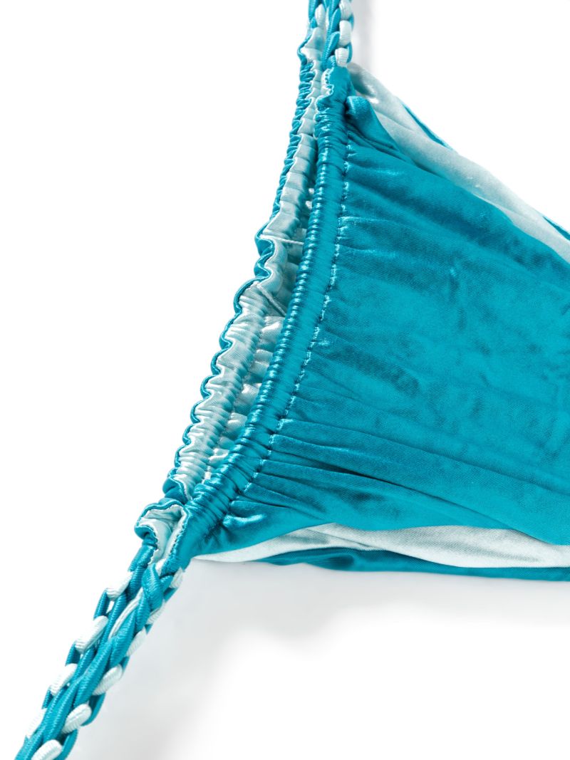 Blue Metallic Braided Bikini Bottom