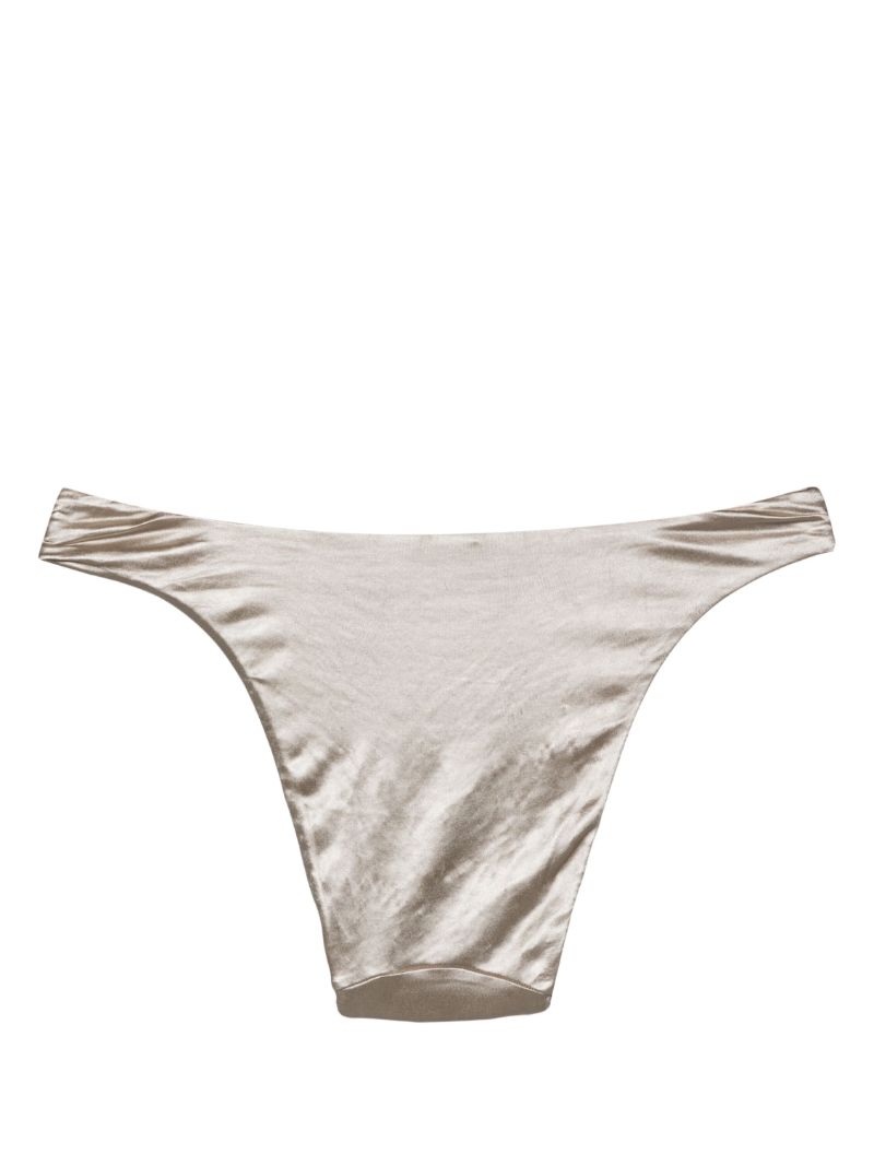 Silver Twist-detail Bikini Bottoms