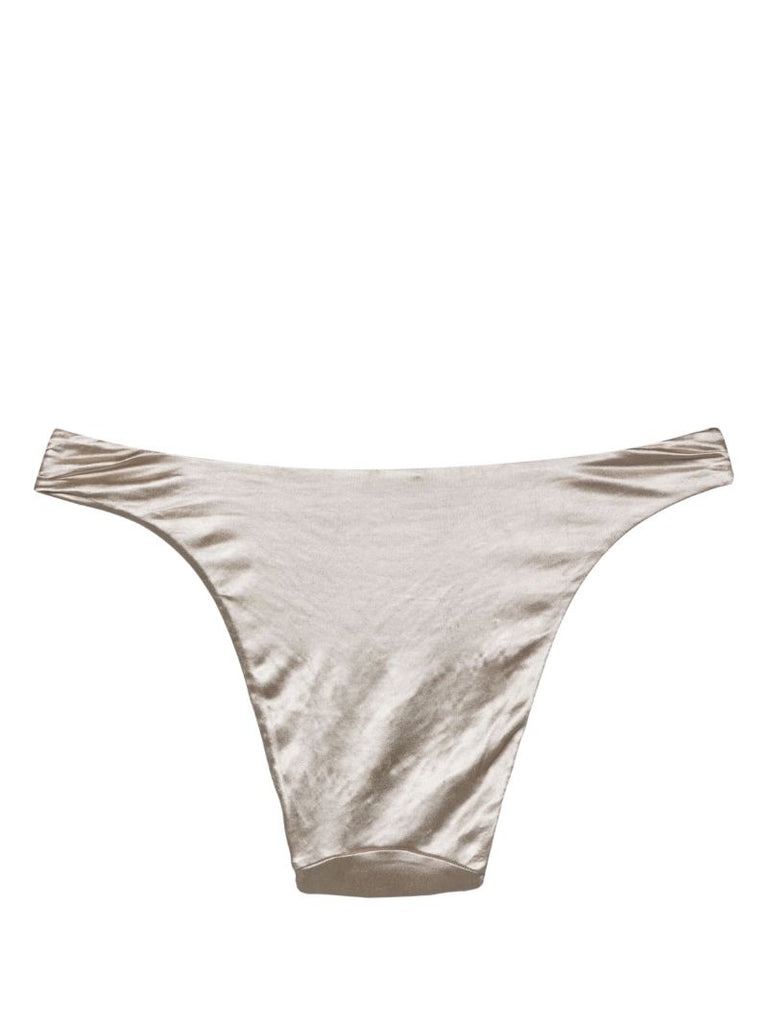 Silver Twist-detail Bikini Bottoms