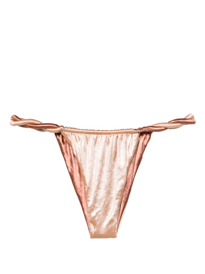 Gold Twist-detailed Bikini Bottoms