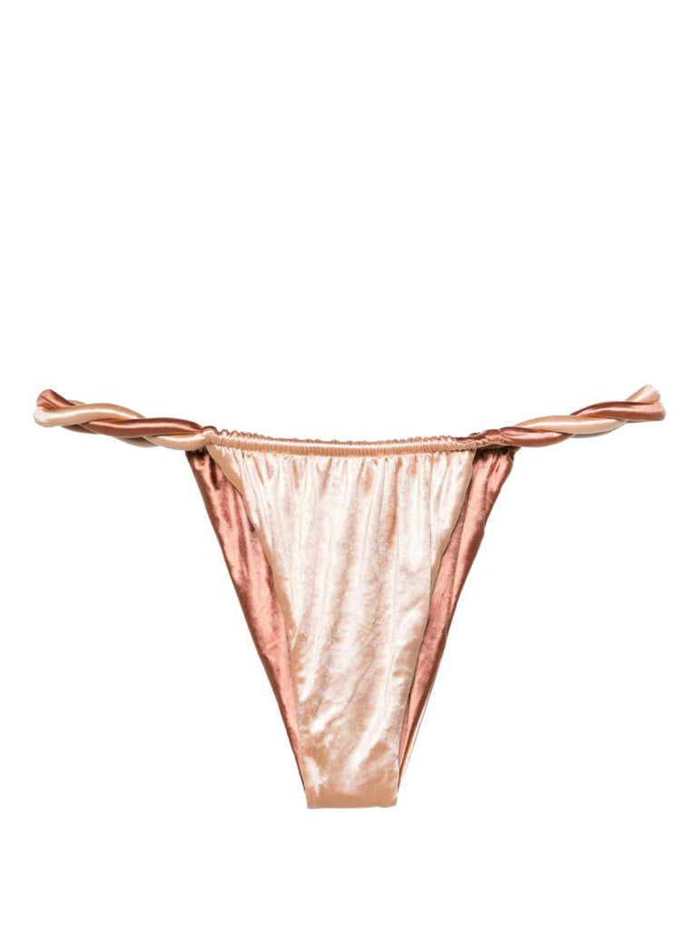 Gold Twist-detailed Bikini Bottoms