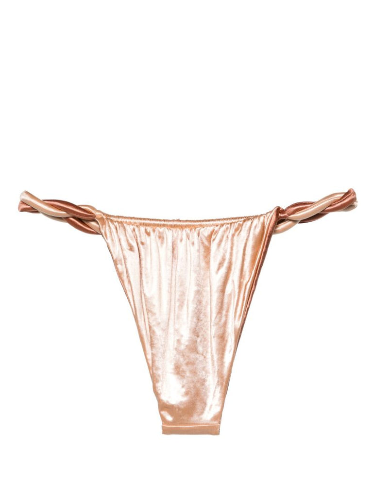Gold Twist-detailed Bikini Bottoms
