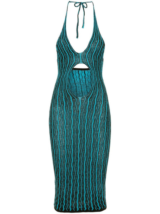 Blue Cactus Cut-out Knit Dress