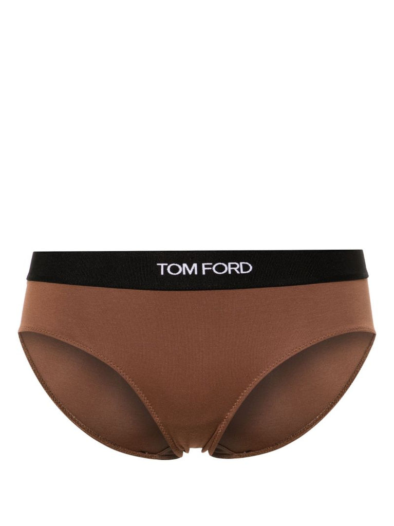 Brown Logo-waistband Jersey Briefs