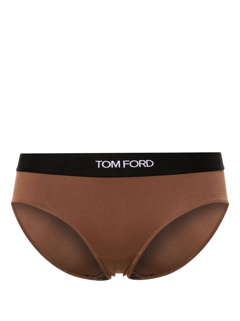 Brown Logo-waistband Jersey Briefs
