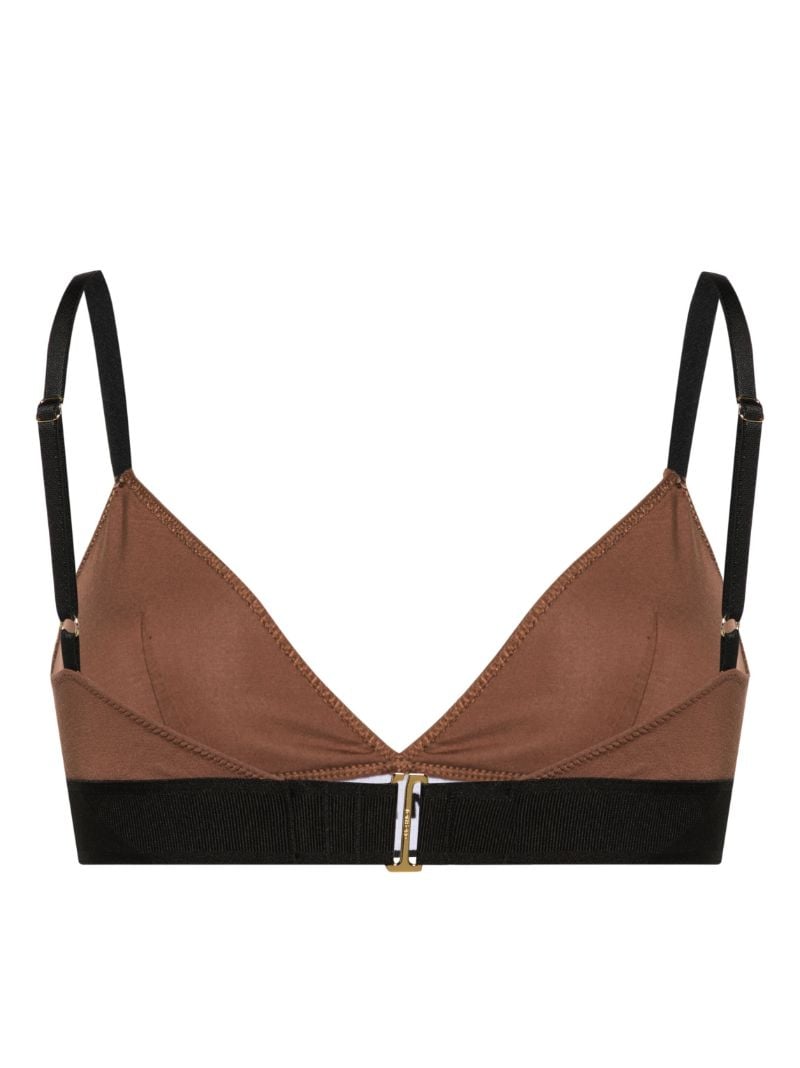 Brown Signature Jersey Triangle Bra