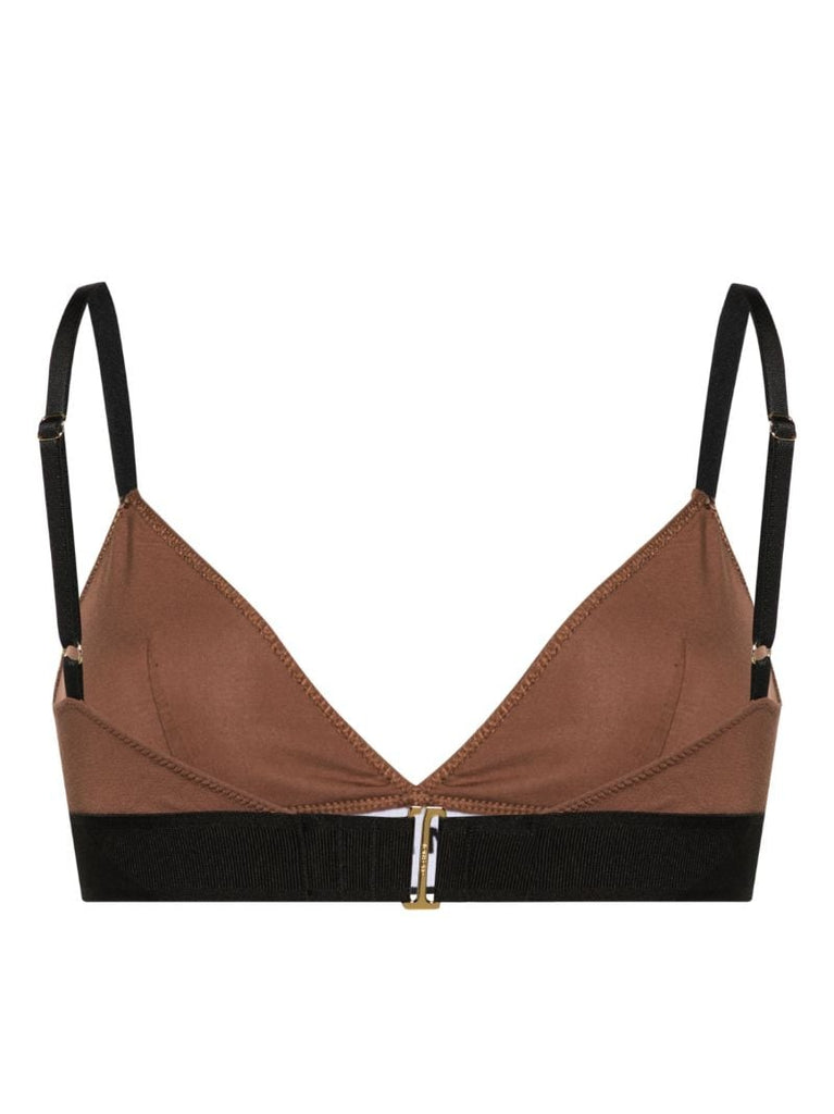 Brown Signature Jersey Triangle Bra