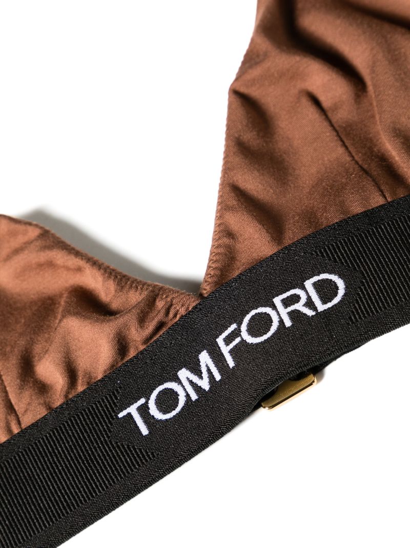 Brown Signature Jersey Triangle Bra